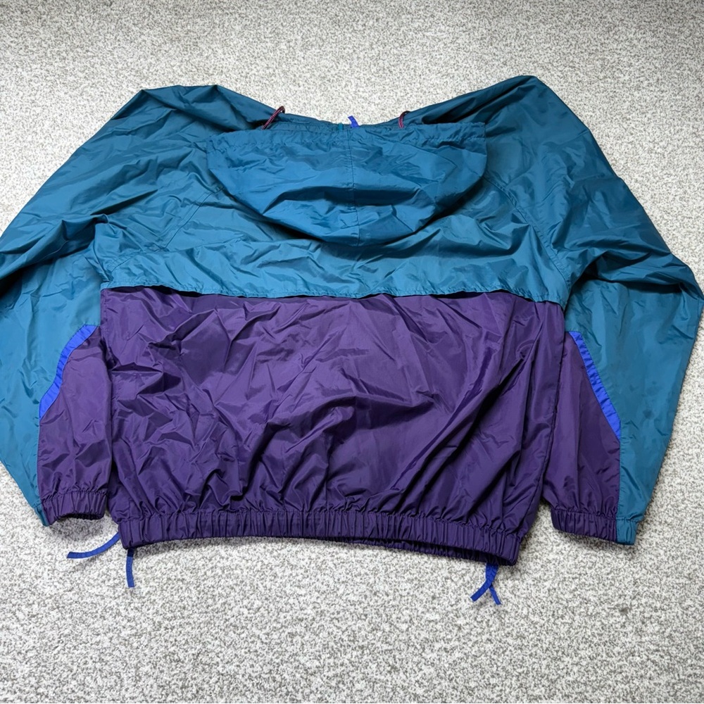 Men’s Vtg 90s Columbia Purple/Blue/Teal Windbreaker Nylon Jacket 1/2‎ Zip Coat L - Picture 8 of 13